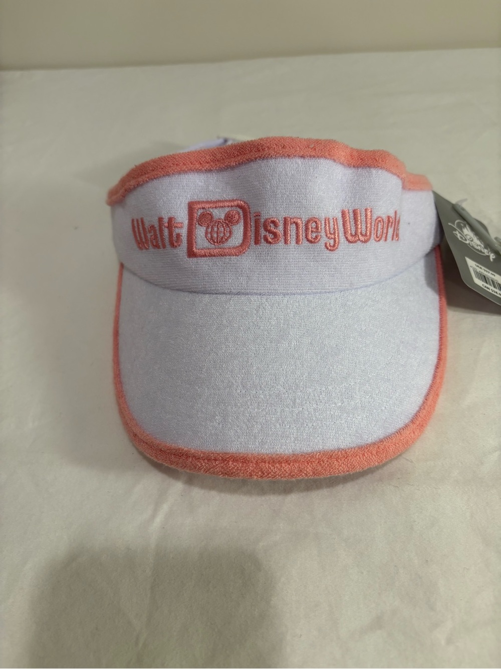 Disney Walt Disney World Pink-Trim White Visor